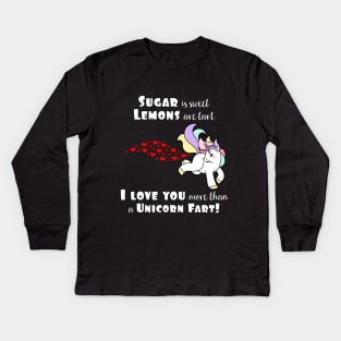 Love You More Than A Unicorn Fart Hilarious Saying Kids Long Sleeve T-Shirt